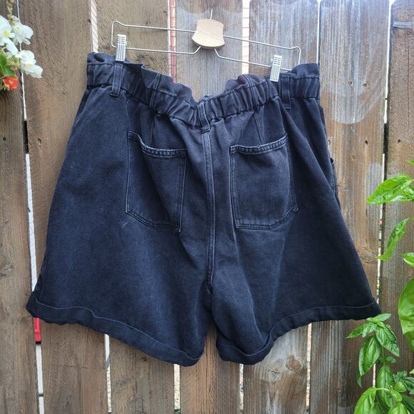 Terra & Sky Shorts Womens Plus Size 2X Black Denim High Rise with Pockets - Picture 4 of 4